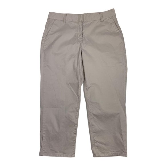 Ann Taylor 10 Capri Pants Beige Chino Casual Stret - Picture 1 of 4